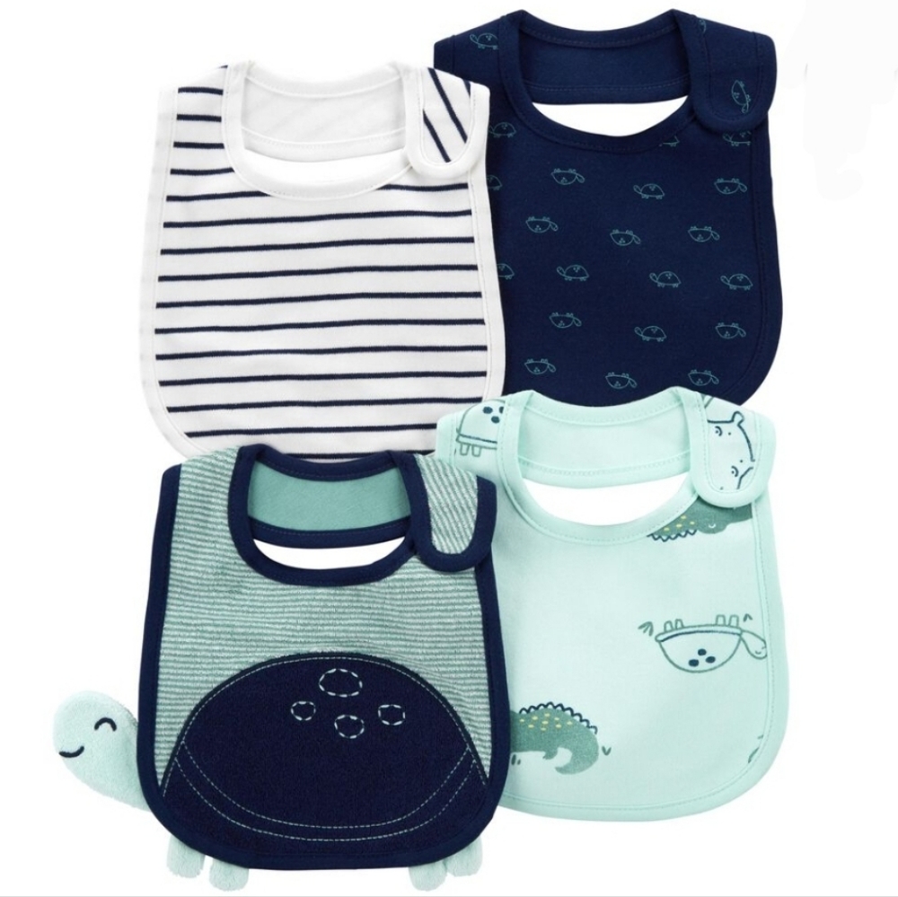 Carter's | Turtle Teething Bibs | 4-Pack